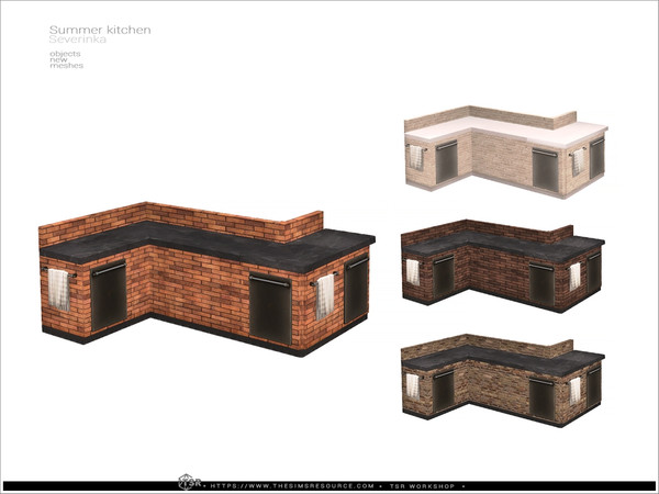 Sims 4 — Summer kitchen - base counters by Severinka_ — A set of objects for decorating a veranda, patio, outdoor grill