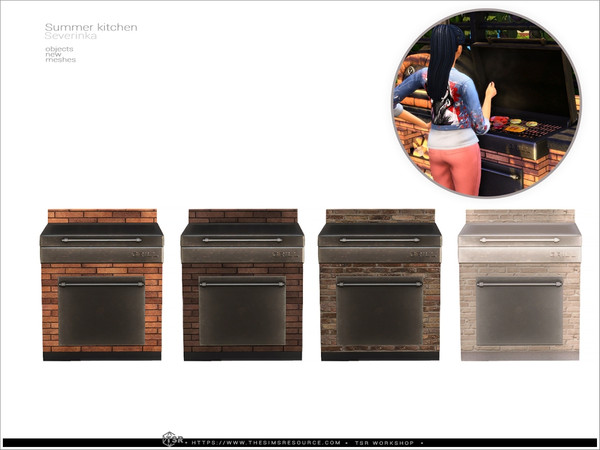Sims 4 — Summer kitchen - grill by Severinka_ — A set of objects for decorating a veranda, patio, outdoor grill area.