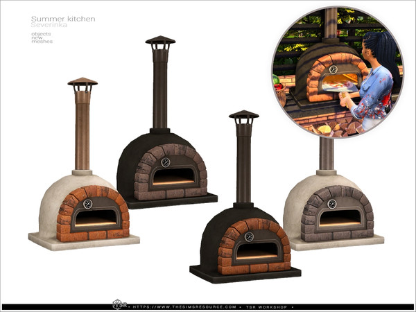 Sims 4 — Summer kitchen - pizza oven SP46 by Severinka_ — A set of objects for decorating a veranda, patio, outdoor grill