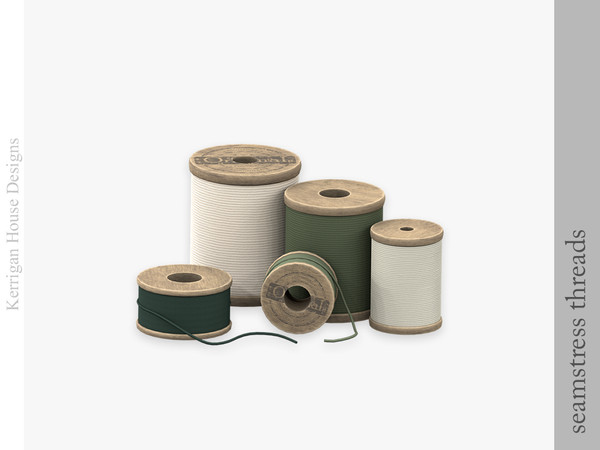 Sims 4 — Seamstress Thread Clutter by kerriganhouse — Decorative objects for a seamstress or sewing hobbyist, with a