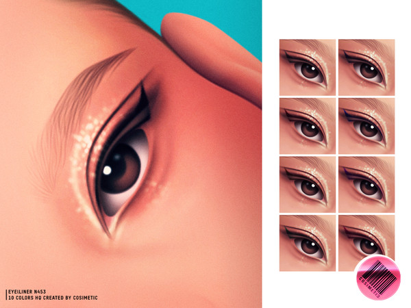 Sims 4 — MM Wedding Veil Liner by cosimetic — Eyeliner N453 Wedding Veil Liner combines a timeless cat-eye silhouette