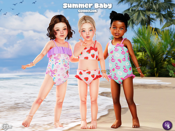 Sims 4 — SummerBaby Collection for toddler by WisteriaSims — Bring a touch of sunshine to your toddlers wardrobe with