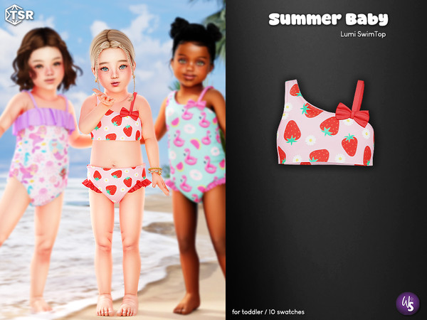 Sims 4 — Lumi SwimTop (toddler) by WisteriaSims — Summer Baby Collection Bring a touch of sunshine to your toddlers