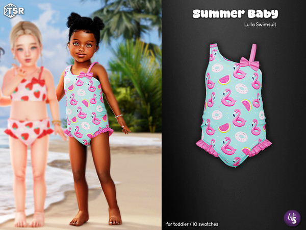 Sims 4 — Lulla Swimsuit (toddler) by WisteriaSims — Summer Baby Collection Bring a touch of sunshine to your toddlers