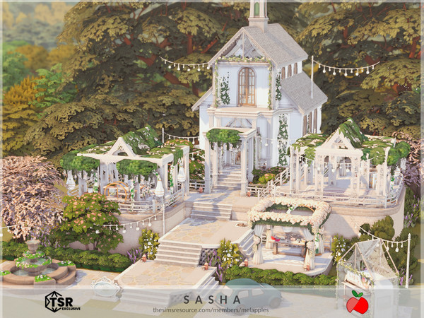 Sims 4 — Sasha - wedding venue by melapples — an romantic and intimate wedding venue. 1st floor: dining table, bar,