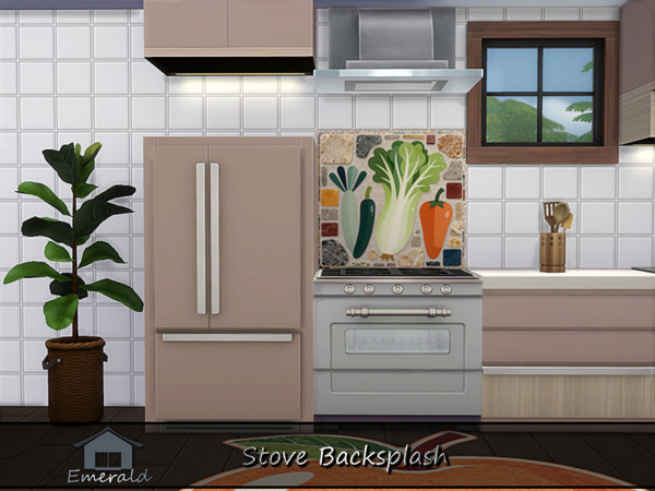 Sims 4 — Stove Backsplash S1 by Emerald — These stove backsplash are durable and luxurious options that provide rich