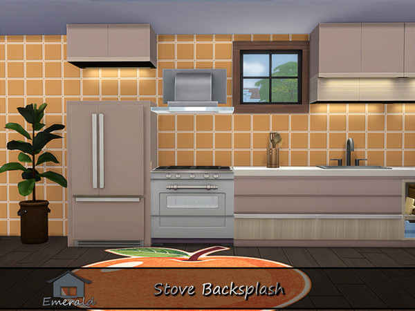 Sims 4 — Stove Backsplash S8 by Emerald — These stove backsplash are durable and luxurious options that provide rich
