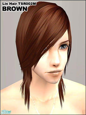 Sims 2 — LinHairTSR002M - Brown by H.Lin — from teen to elder. categorized in brown, and unnecessary age groups are