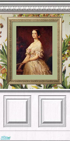 Sims 2 — Fontainebleau Collection - Mural Panel by Ravensonng — Mural with wallpaper inspired by Empress Eugenie's