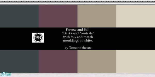 Sims 2 — Farrow and Ball "Darks & Neutrals" by tomandcheeze — A set of Farrow and Ball paints with mix and