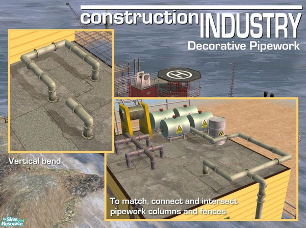 Sims 2 — Vertical Bend Pipe (Mesh) by Cyclonesue — This mesh takes additional recolours from the 'straight' mesh in the