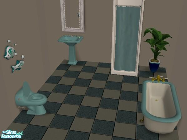 Sims 2 — Riviera Bathroom by munchkin_brat — A set of 4 items for your bathroom. All objects are from the base game so
