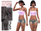 Sims 4 — Small Summer Text Chest Tattoo by MaruChanBe2 — Summer themed tattoos for your cuties.