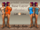 Sims 4 — Base Layer Body Suits - Print and Solid by Draven298 — I am back with the next set of Base Layer Accessory Tops.