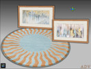 Sims 4 — ADV-Mabra SEVENTEEN s4RugPaintingSet by MABRA2 — Round rug with 2 matching paintings