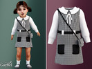 Sims 4 — Toddler - Houndstooth pinafore dress with preppy school charm by Garfiel — A stylish toddler outfit featuring a