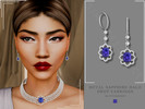 Sims 4 — PATREON - Royal Sapphire Halo Drop Earrings by Glitterberryfly — A statement diamond sapphire royal earring