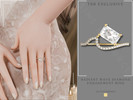 Sims 4 — Radiant Wave Diamond Engagement Ring by Glitterberryfly — A radiant emerald diamond engagement ring set in gold