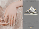 Sims 4 — Radiant Wave Diamond Wedding Ring by Glitterberryfly — A gold wedding with with radiant diamonds