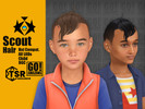 Sims 4 — Scout Hair by GoAmazons — Shaved on the sides with long wavy bangs hairstyle for children.