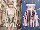 Sims 4 — Blossom tiered mini dress by MysteriousOo — Romantic strapless mini dress featuring a delicate floral print and