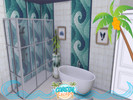 Sims 4 — Coastal Escape - Splash Wall Tiles by lavilikesims — 2 wall tiles with splashes and waves, all wall sizes.