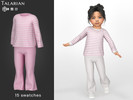 Sims 4 — Ariella Striped Sweater Flare Pants Outfit TODDLER by talarian — Cozy two-piece outfit with a striped