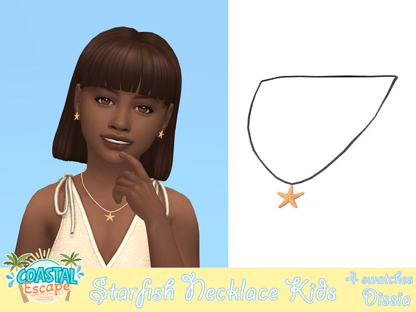 Sims 4 — Starfish Necklace Kids by Dissia — Necklace with a star shape pendant