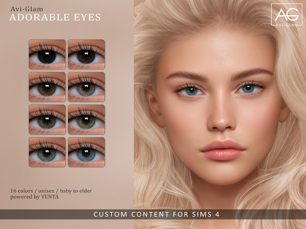 Sims 4 — Avi-Glam - Adorable Eyes by VentaStudio — 16 Swatches