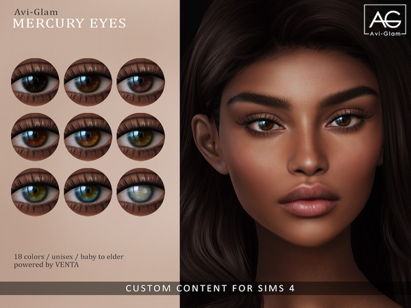 Sims 4 — Avi-Glam - Mercury Eyes by VentaStudio — 18 Swatches