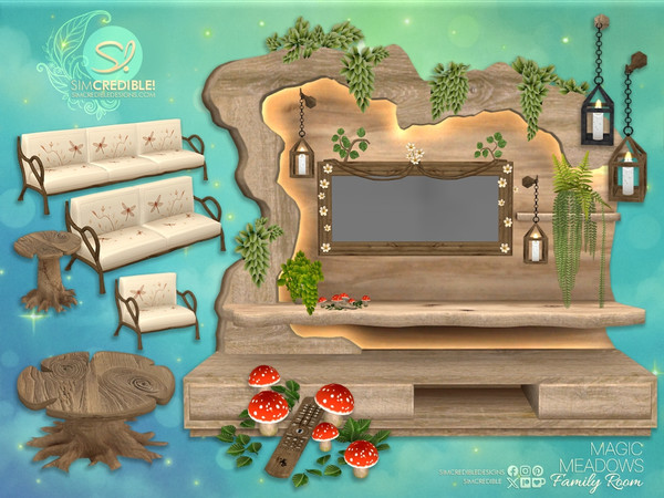 Sims 4 — Magic Meadows Living Room by SIMcredible! — The Magic Meadows Collection is still growing. Now featuring the