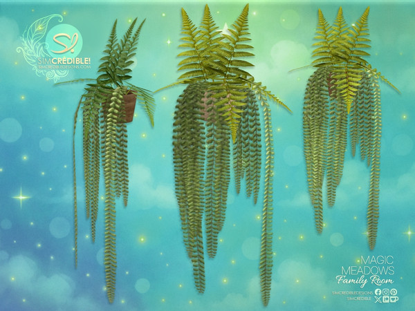 Sims 4 — Magic Meadows TV Room Plant Fern by SIMcredible! — The Magic Meadows Collection is still growing. Now featuring