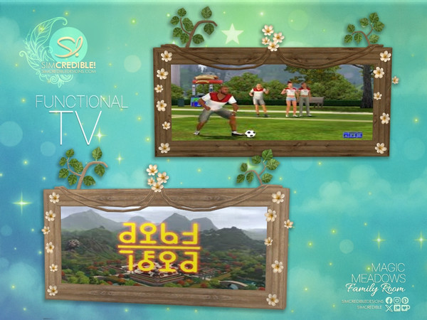 Sims 4 — Magic Meadows TV Rustic by SIMcredible! — The Magic Meadows Collection is still growing. Now featuring the