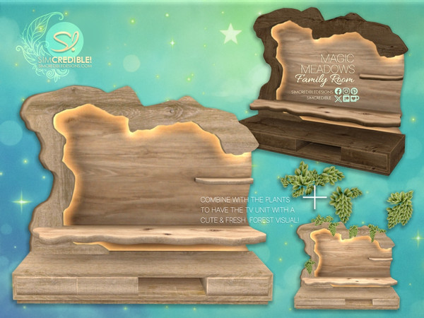 Sims 4 — Magic Meadows TV Stand by SIMcredible! — The Magic Meadows Collection is still growing. Now featuring the Family