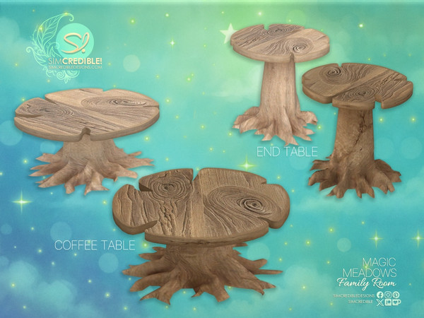 Sims 4 — Magic Meadows TV Room Coffee Table by SIMcredible! — The Magic Meadows Collection is still growing. Now