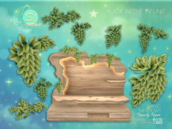 Sims 4 — Magic Meadows TV Room Hanging Foliage by SIMcredible! — The Magic Meadows Collection is still growing. Now