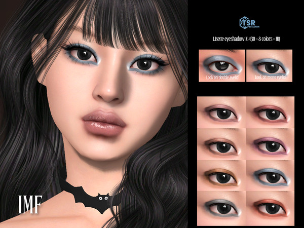 Sims 4 — IMF Lisette Eyeshadow by IzzieMcFire — Lisette Eyeshadow N.430 contains 8 colors in hq texture.