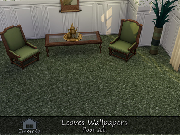 Sims 4 — Leaves Wallpapers floor5 by Emerald — Evokes a grounding connection to the outdoor, promoting calm and