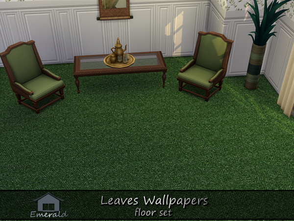 Sims 4 — Leaves Wallpapers floor6 by Emerald — Evokes a grounding connection to the outdoor, promoting calm and
