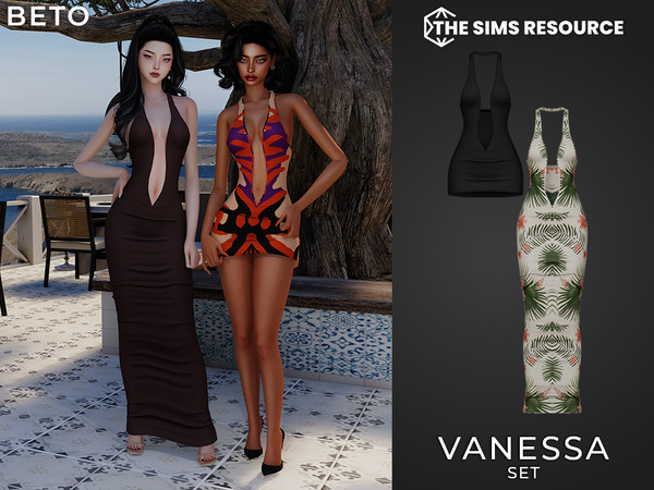 Sims 4 — Vanessa - Set by Beto_ae0 — Sexy and summery dress perfect for summer
