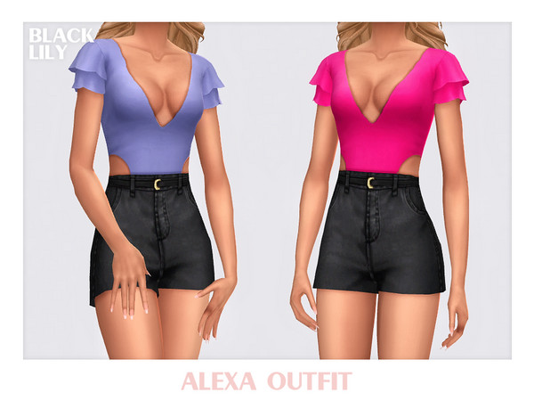 Sims 4 — Alexa Outfit by Black_Lily — YA, A, Teen