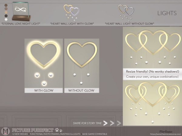 Sims 4 — PP_Heart_Wall_Light_With_Glow_Merlisque by Merlisque — Get ready to make your sims' house a home with this