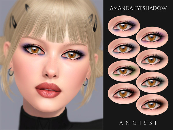 Sims 4 — Amanda Eyeshadow by ANGISSI — PREVIEWS MADE USING HQ MOD 8 colors