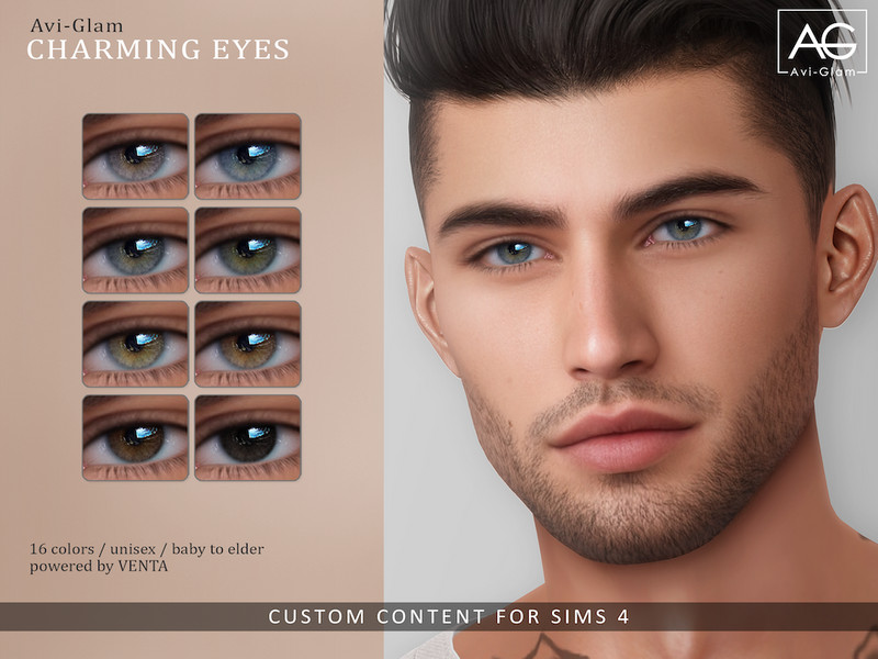 Sims 4 custom iris CC Avi-Glam - Charming Eyes by VentaStudio