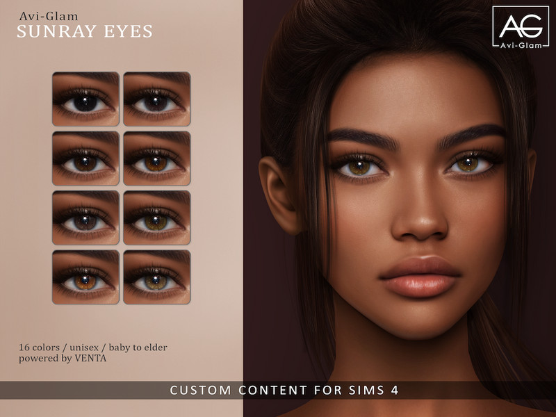 Sims 4 custom iris CC Avi-Glam - Sunray Eyes by VentaStudio