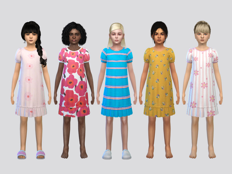 Sims 4 girls clothing CC Sophia Sleep Dress by McLayneSims