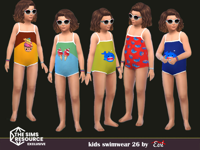 Sims 4 girls clothing CC Kids swimwear by evi