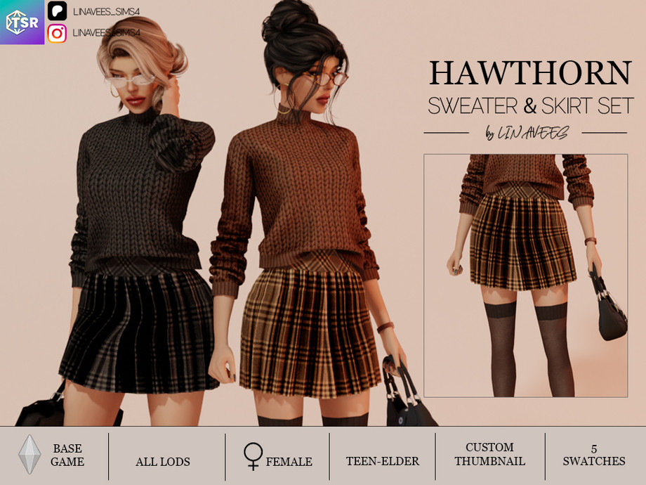 The Sims Resource | HAWTHORN SET - SKIRT