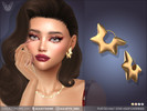 Sims 4 — Puffed Half Star Hoop Earrings by feyona — Puffed Half Star Hoop Earrings come with 4 swatches.