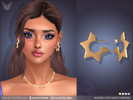 Sims 4 — Aurora Star Hoop Earrings by feyona — Aurora Star Hoop Earrings come with 4 swatches,